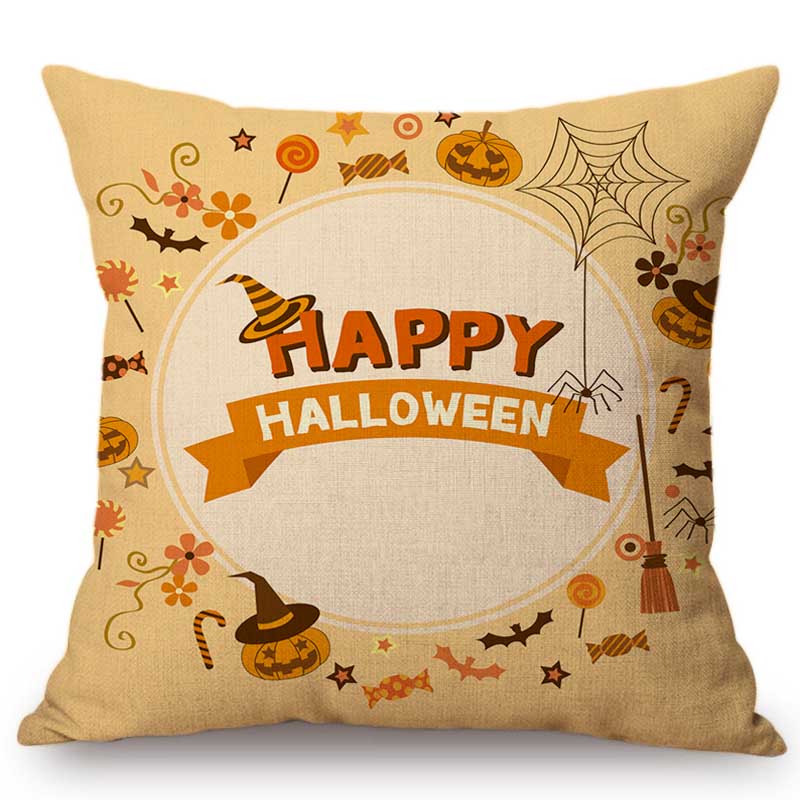 Halloween Decoration Pillow Case Happy Halloween Cartoon Vampire Pumpkin Party Celebration Decorative Sofa Cushion Covers