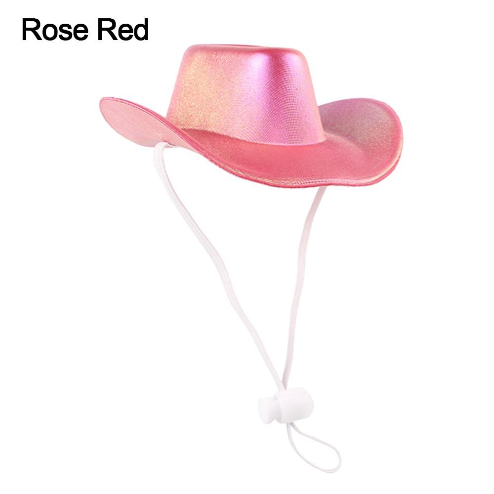 Регулируемая ковбойская шляпа для питомца, блестящая кепка для защиты от солнца, прочная шляпа-козырек для кошки, костюм для питомца