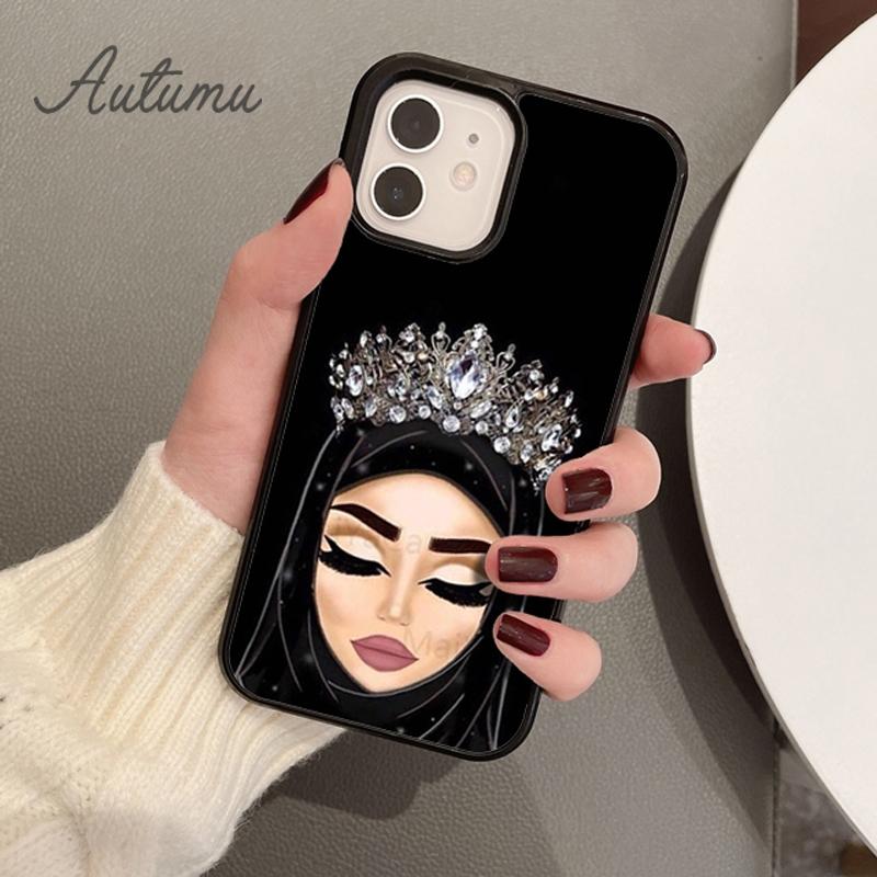 Muslim Islamic Gril Eyes Phone Case for iPhone 11 12 13 14 Pro Max Mini X XR XS SE 2020 6S 7 8 Plus Samsung Galaxy S21 S22 Cover