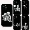 Skeleton Skull Phone Case Black Silicone Soft Shell For IPhone 17 16 15 14 13 12 11 Air Pro Max Plus Hot Sale