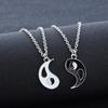 2Pcs/Set Best Friends Tai Chi Yin Yang Hollow Pendant Split Matching Necklace
