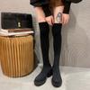 Women Over-the-knee Boots Fall/Winter Elasticknitting Round Toe Platform Shoes Fashion Western Cowboy Thick Heel Designer Boots