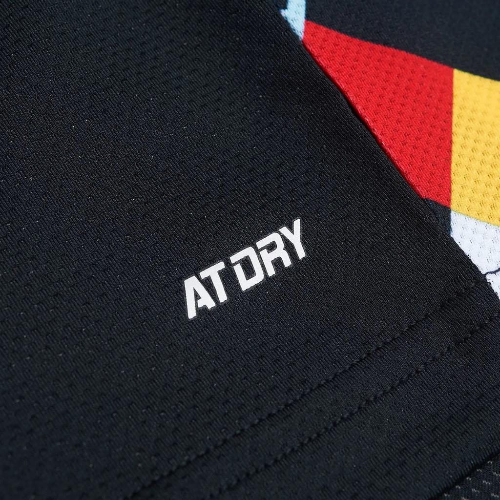 Футболка унисекс с коротким рукавом и вышитым принтом логотипа серии Li Ning Badminton, быстросохнущая, черная AAYT057-3