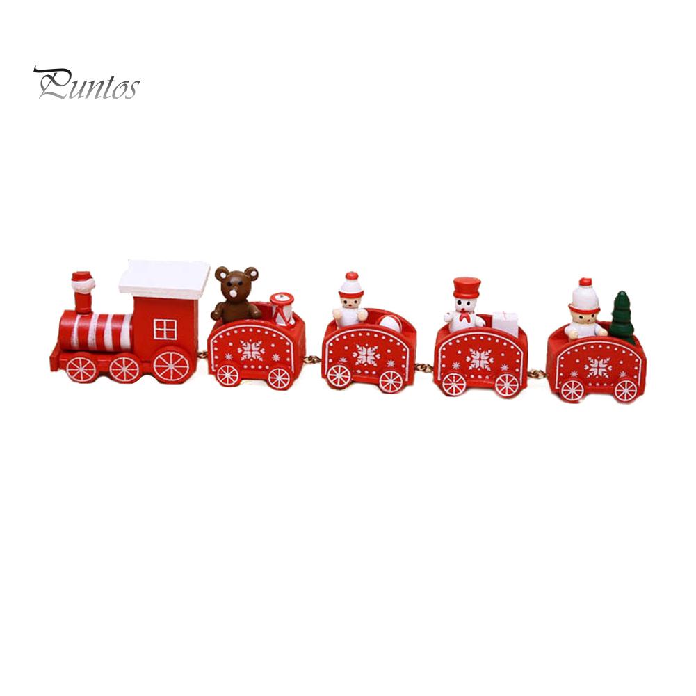 Puntos Christmas Smowman Bear Train Model Desktop Decoration Детская игрушка Рождественский праздничный подарок