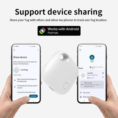 Перезаряжаемый пульт дистанционного поиска трекера Работает с Android Google Find Hub Поиск ключей Умная метка для устройств Xiaomi Samsung Локатор
