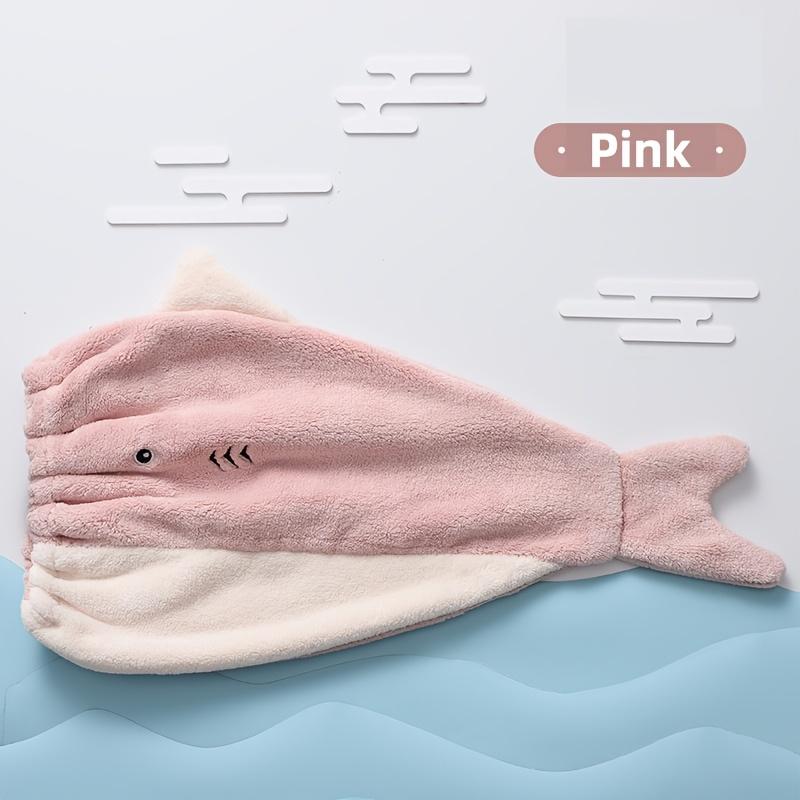 2 шт. Ультрамягкая шапочка для сушки волос из кораллового флиса с дизайном рыбок, быстросохнущая абсорбирующая обертка-полотенце, милый подарок для домашнего использования, смесь полиэстера, машинная стирка