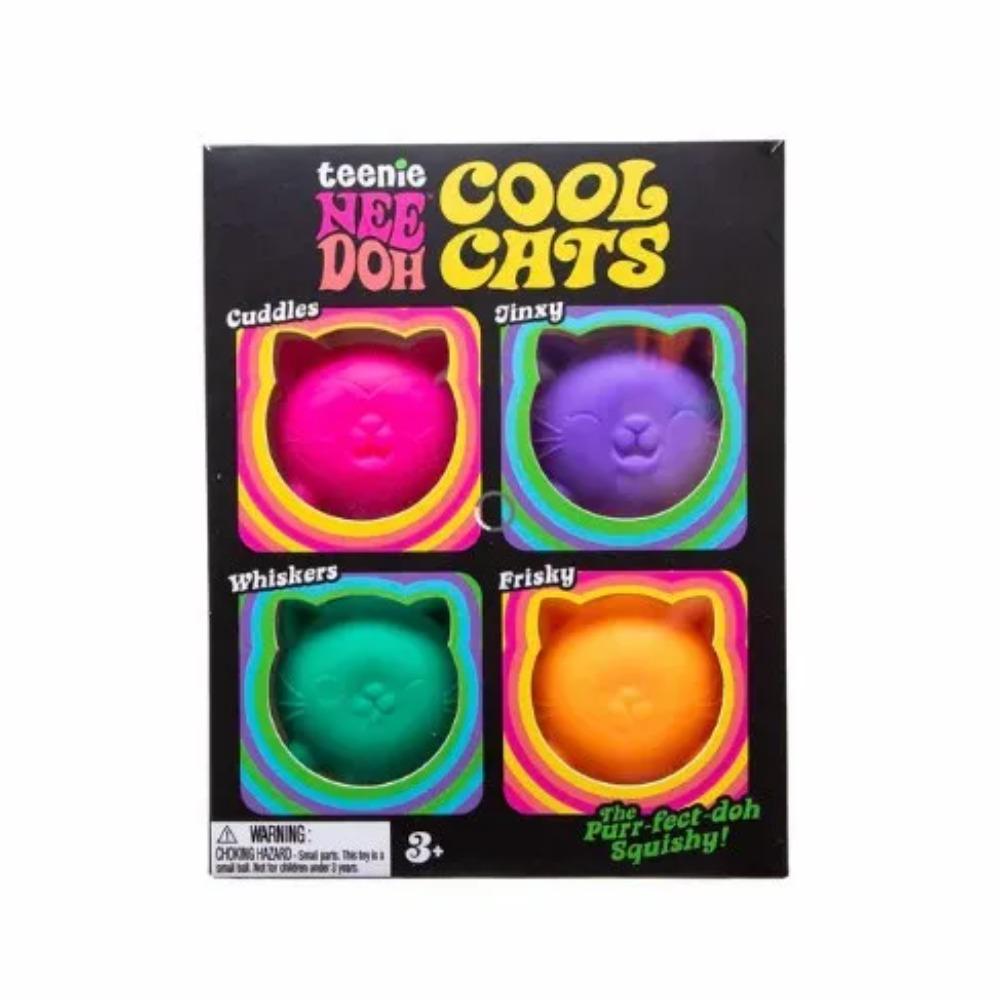 Новый Набор Needoh Teenie Cool Cats из 3 штук Очаровательные Мини-Кошки Мягкие Сжимаемые Сенсорные Игрушки-Антистресс для Детей