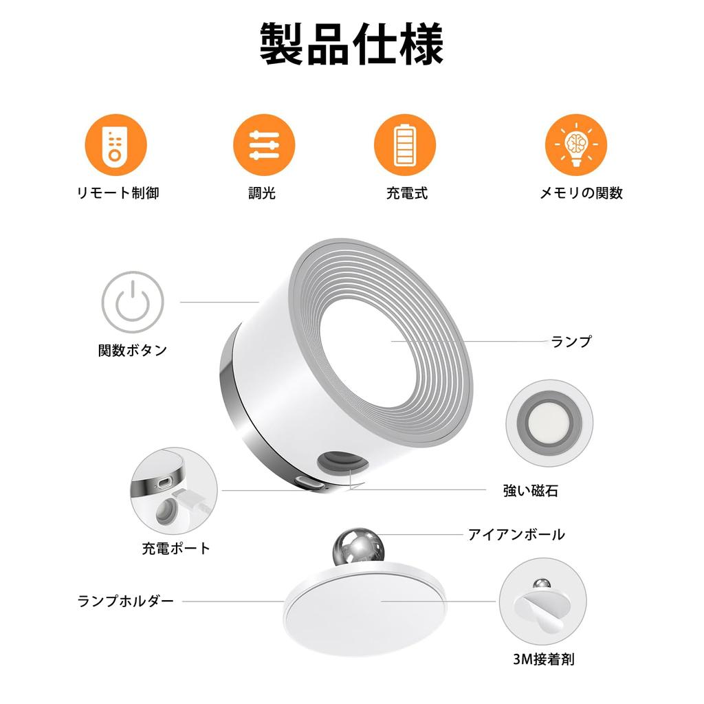 Set of 2 LED Bracket Wall Mounted Light with Remote 3 Color Temperatures and 13 RGB and Dimmable Magnetic Free Rotation LED Magnetic Wall Light No