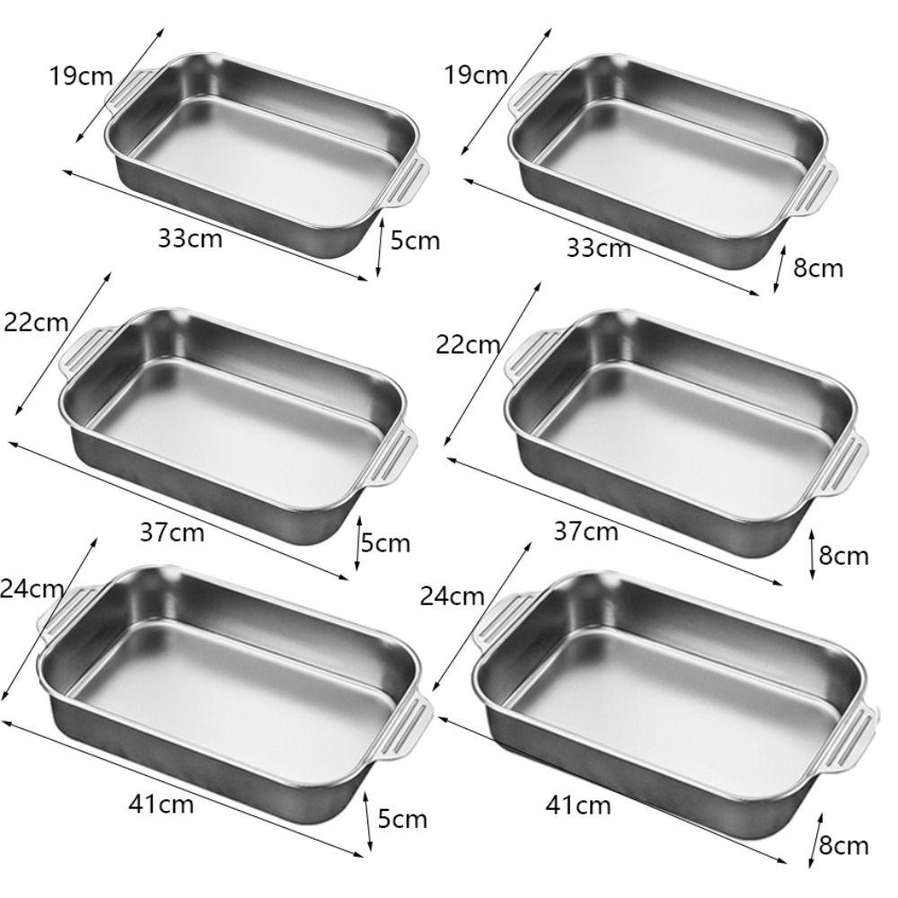Поднос для жарки рыбы из нержавеющей стали Углубленный поднос для морепродуктов Прямоугольная форма для выпечки Индукционная плита