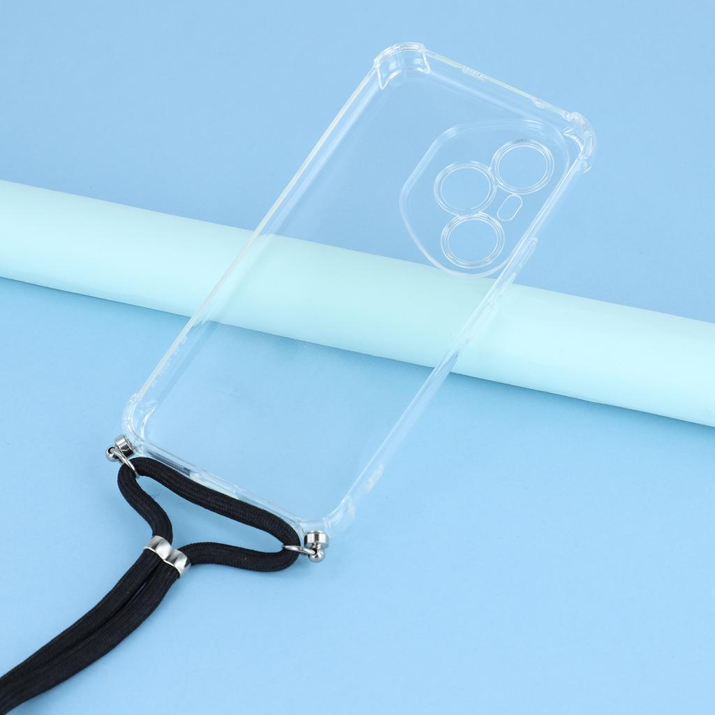 For Honor 400 Pro 5G (Global) Case Reinforced Corner TPU Clear Phone Cover with Lanyard