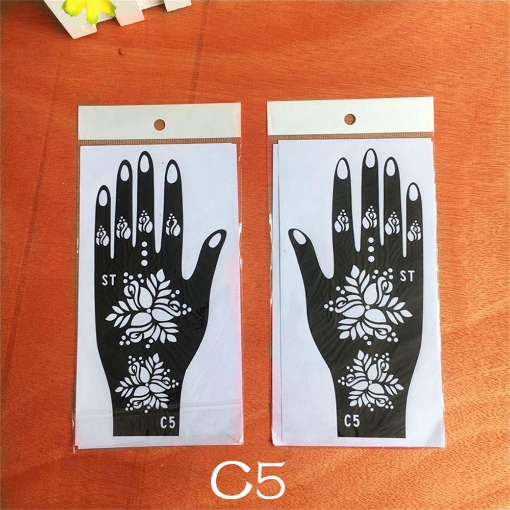 Lace Transfer Flower Tattoo Stencil NEW Black Henna Hand Arm Tattoo Henna Stickers Hollow Drawing Body Art Temporary Decal
