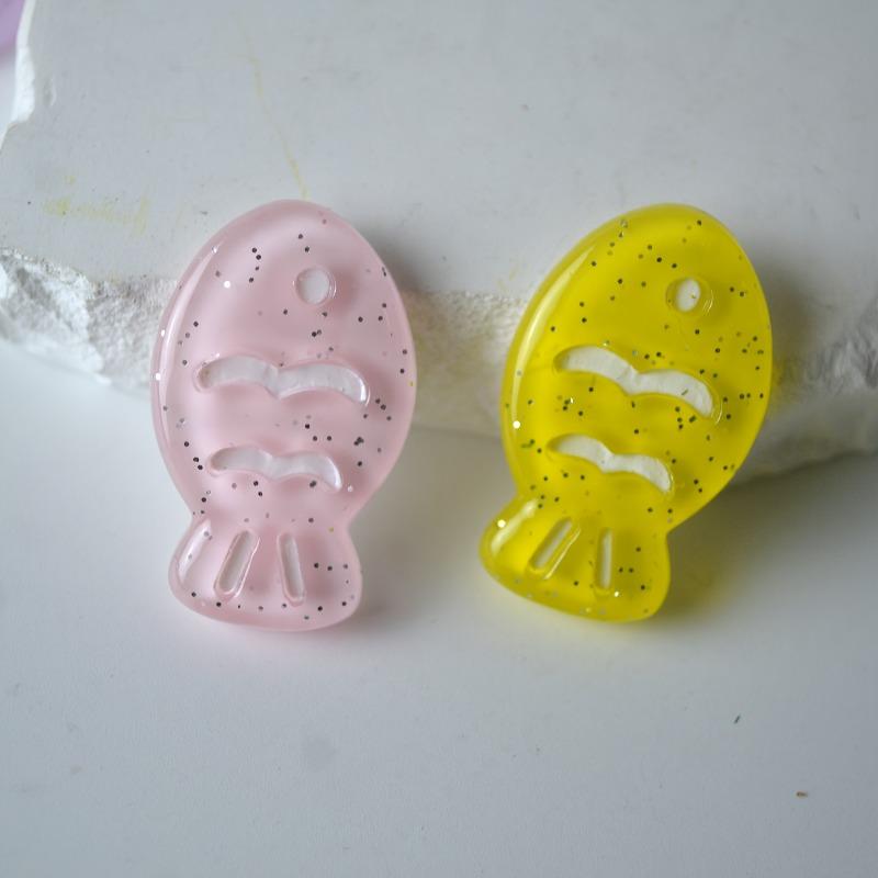 Handicrafts Sewing Products Sparkling Fish Resin Pendants DIY Crafts Hair Clips Mobile Phone Decorations