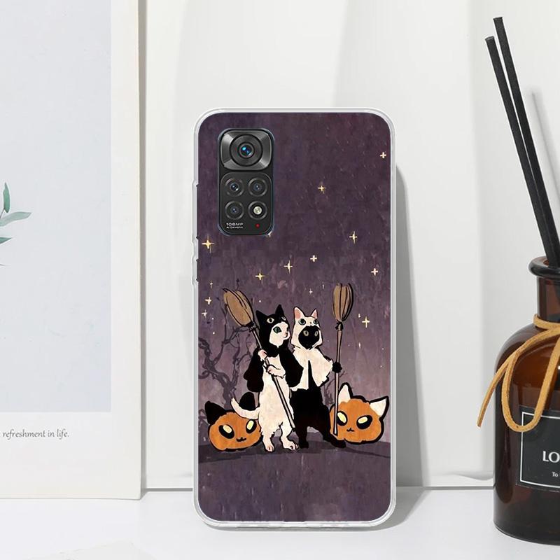 Witch And Cat Colorful Cute Phone Case For Xiaomi Redmi Note 15 13 14S 14 Pro Plus 12S 11S 10S 12 11E 10 11T Art Fundas Back Cov