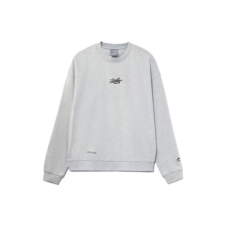 Li Ning Ink Splash Print Loose Fit Crew Neck Sweatshirt Unisex Sweatshirt Gray AWDR447-4