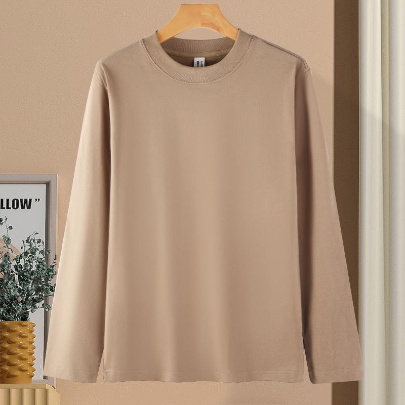 Zirunking Футболки унисекс, топы, футболки, однотонные топы, 100% хлопок, длинный рукав, уличная одежда, мягкие повседневные футболки, футболки с круглым вырезом SHUMIAN