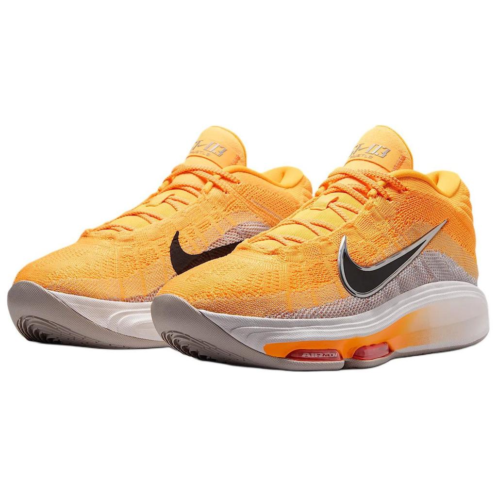 Nike Air Zoom GT Hustle 3 Anti Slip Wear Resistant Low Top Basketball Shoes Men's Orange Gray Sneakers Casual FV5952-800