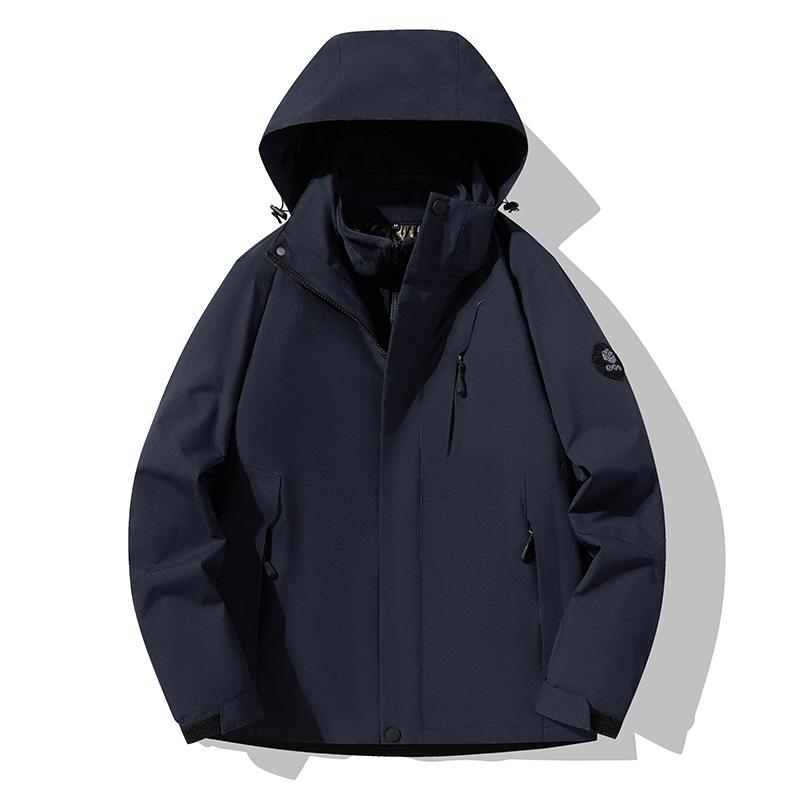 Новая уличная одежда «три в одном» Штурмовик для мужчин Осень и Зима Ветрозащитная Водонепроницаемая Одежда для альпинизма Пара Флисовая теплая Двойка