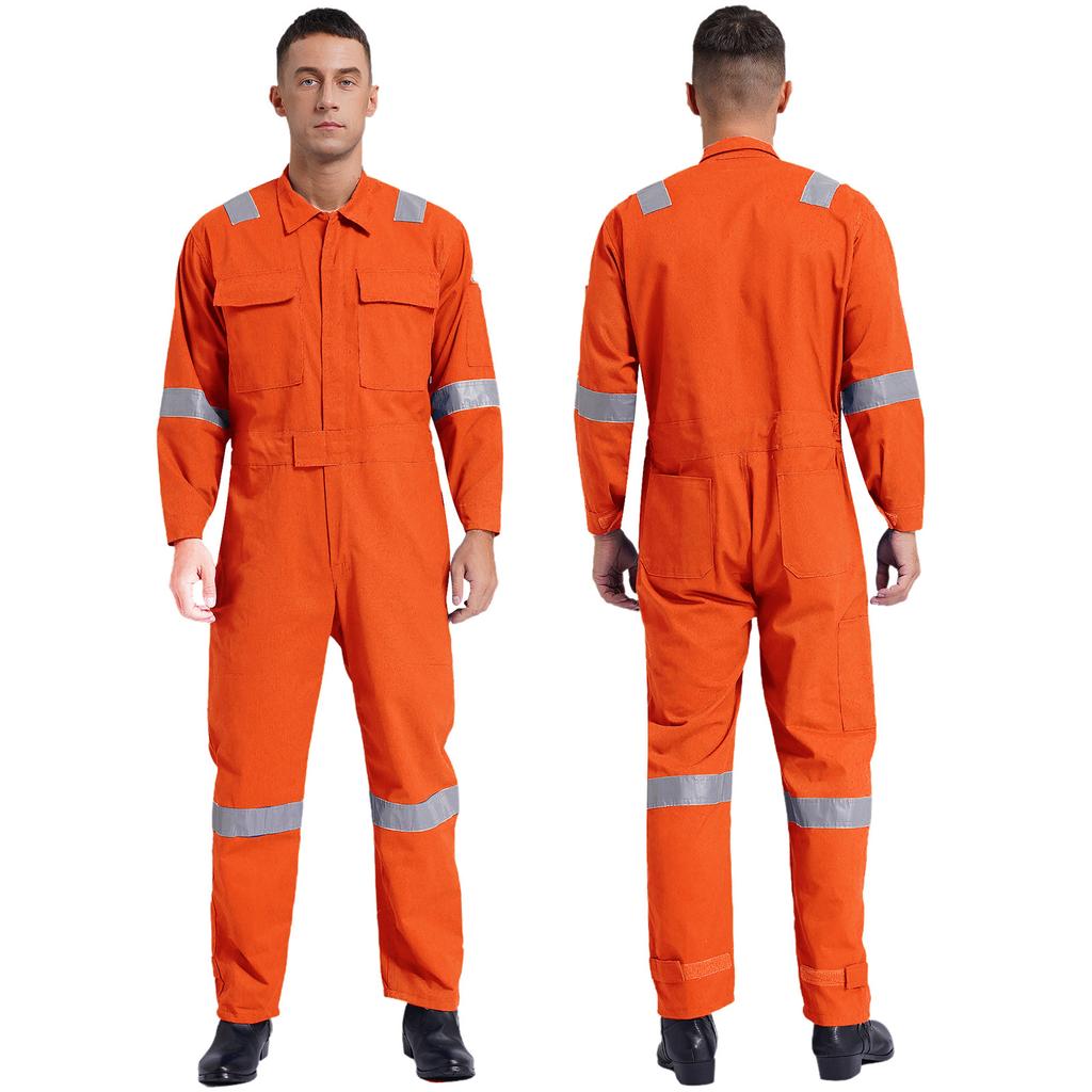 Mens Unisex Cotton Work Overalls One-piece Jumpsuit Dustproof Workshop Uniforms Dungarees Multi-pocket Coveralls Work Wear