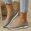 Retro Hollowed Out Women Shoes 2025 New Spring and Summer Round Toe Shallow Mouth Soft Flat Shoes Breathable Buckle Women Shoes