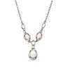 [G8704] - Silver Necklace 'Opal Goddess' Silver White (rhodium Plated) - 17x7 Mm