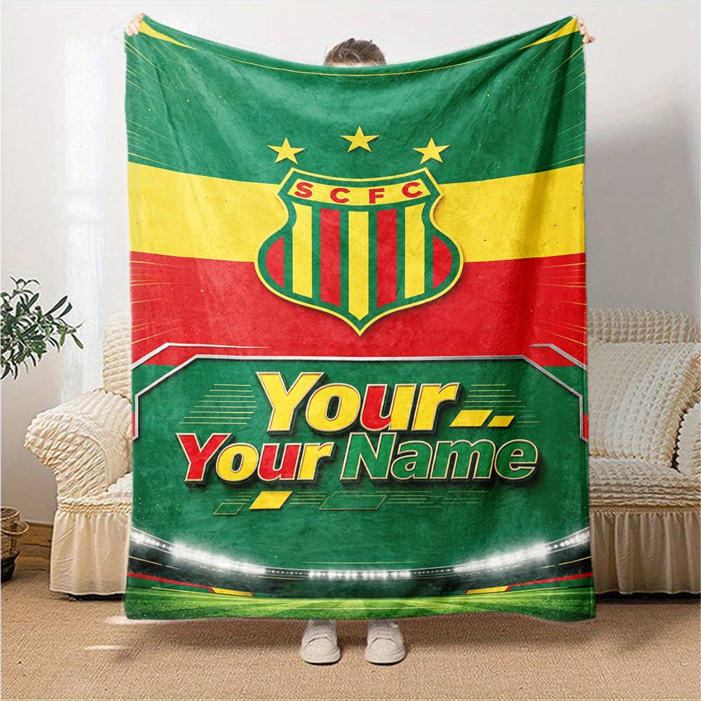 Name Custom SAMPAIO CORREA-RJ Print Flannel Blanket High Quality Warm Comfortable Cover for All Seasons Perfect for Gifts Home Decor
