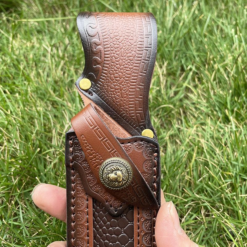 Прямой держатель для ножей с фиксированным лезвием, 24 см, спилок из воловьей кожи, тисненые ножны, универсальный чехол для ножей, кобура для охотничьих ножей