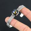 925 Sterling Silver American Dichroic Glass Gemstone Trendy Wife Bangle Bracelet