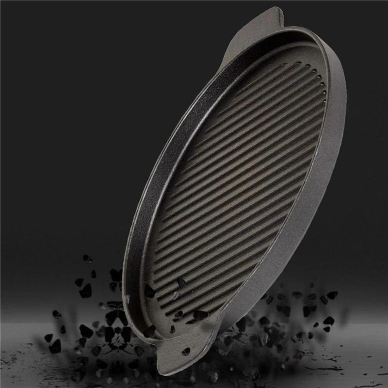 Чугунная жарочная плита Домашняя сковорода для жарки стейков Коммерческий горшок для барбекю Индукционная плита газовая чугунная сковорода сковорода для жарки Сковорода для стейков