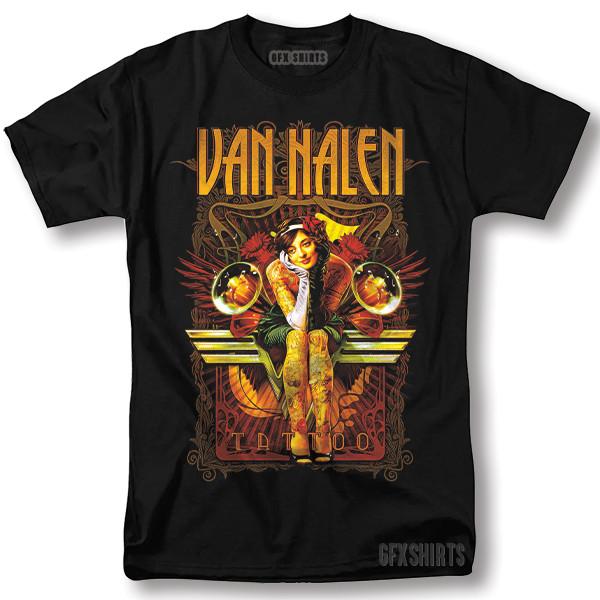 Футболка с татуировкой Van Halen Курящий Ангелочек Тур Рок-концерта Винтажный Дизайн Футболка Унисекс Футболка