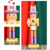 Artistic 12Inch Easters Rabbit Nutcrackers Wooden Figurine Ornament with Hat and Colorful Body for Holiday Decoration