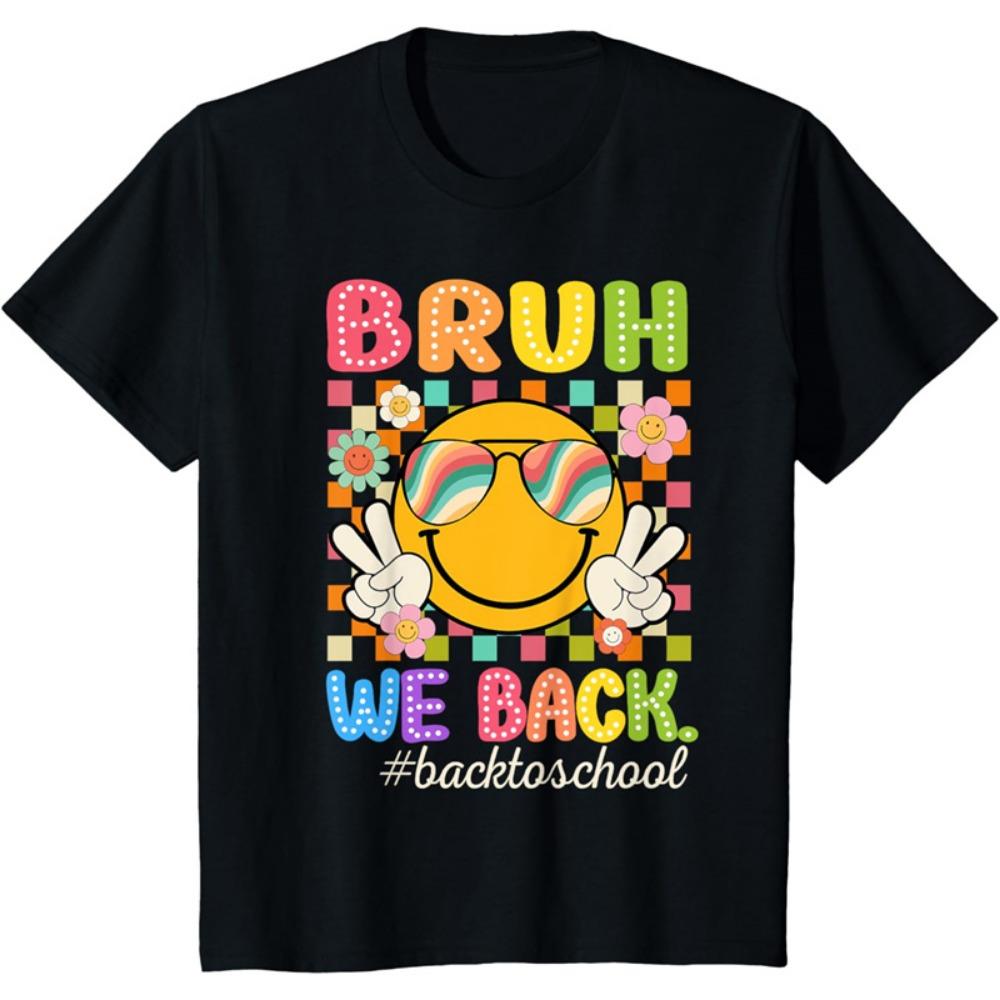 Летняя Новая Футболка с 3D Печатью Back To School Графическая Футболка Первый День в Школе Детская Модная Уличная Одежда Футболка с Коротким Рукавом