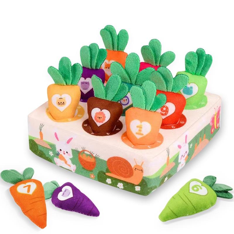 Игрушки для малышей 0-12 месяцев Коробка для салфеток Игрушка-редиска с вытягиванием Игры Малыши Игрушки для развития мелкой моторики Монтессори Раннее развитие Сенсорная игрушка