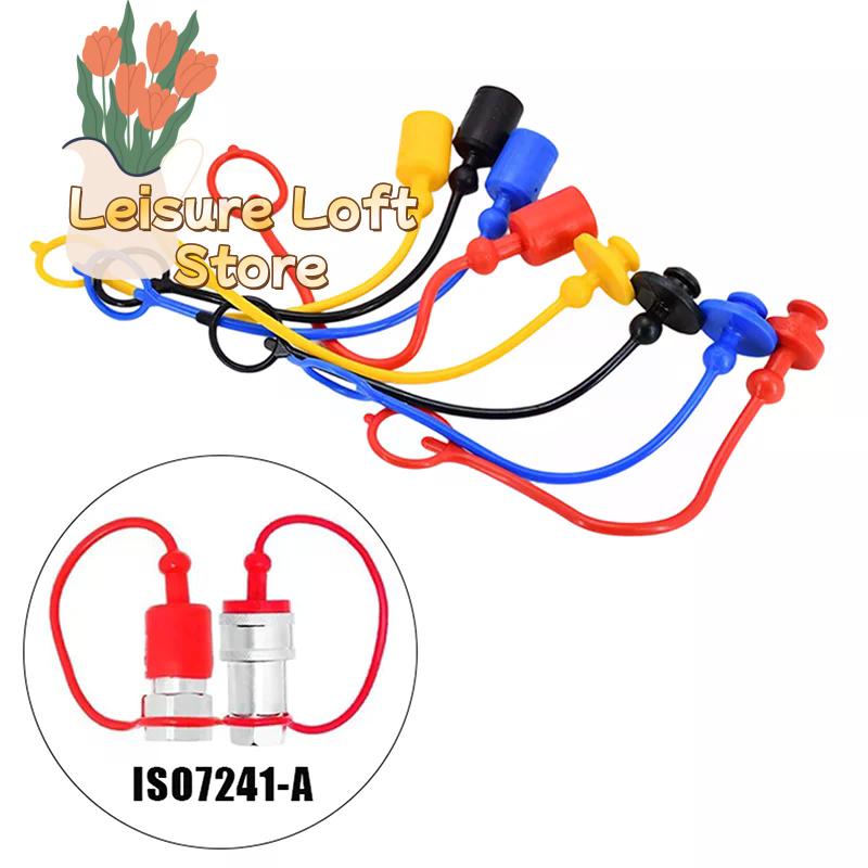 1/2" ISO-A Hydraulic Quick Coupler Dust Caps, Male & Female Cover Set, 1/5 Pairs for Hydraulic Quick Disconnects