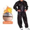2 Pcs/Set Sauna Top Pants Suit Waterproof Windproof Sweat Tracksuit for Weight Loss Elastic Openings Fat Burning Sports Fitness Sauna Wear