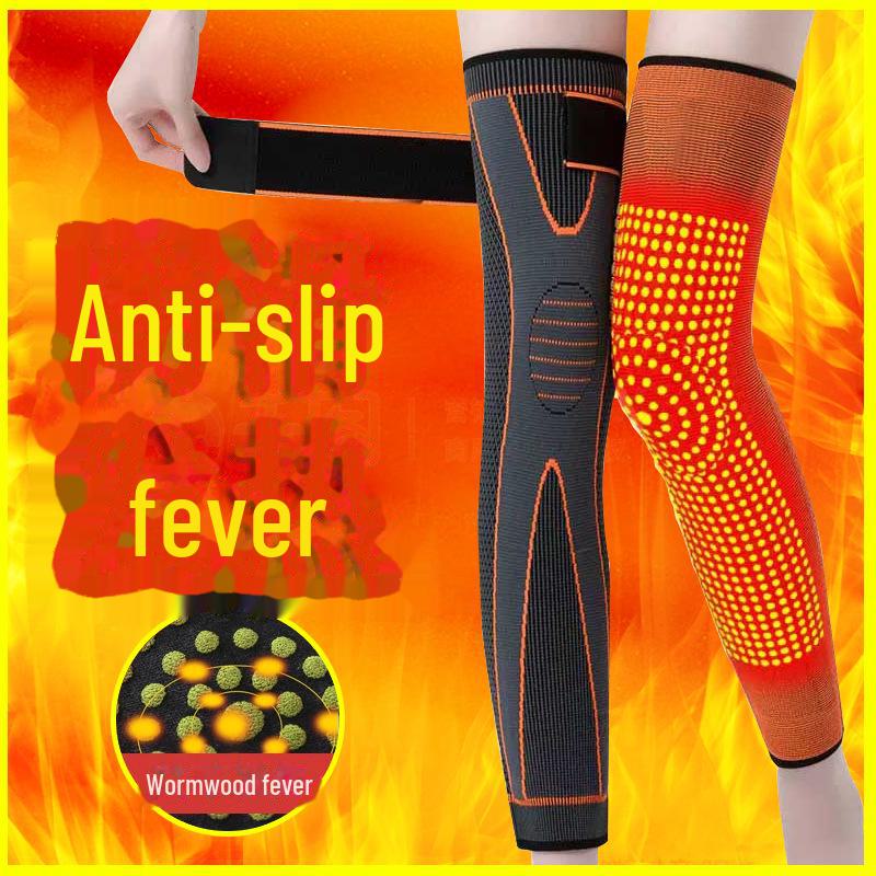 Самонагревающийся нескользящий бандаж на колено Artemisia Argyi для мужчин и женщин — теплые леггинсы для холодных, осенних и зимних видов спорта.