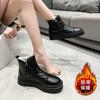 Модные зимние сапоги Женские Зима 2025 Зимние Новые Короткие Сапоги Северо-Восток Большие Хлопковые Сапоги Флис Утолщенные Ботинки Мартин