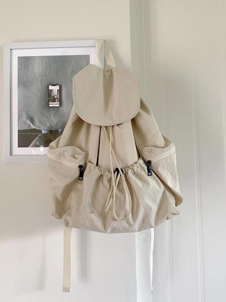 Модный рюкзак, практичный, большой емкости, завязывающийся на шнурок, нишевый, повседневный и легкий, для мужчин и женщин, можно носить с собой, рюкзак из стираной ткани