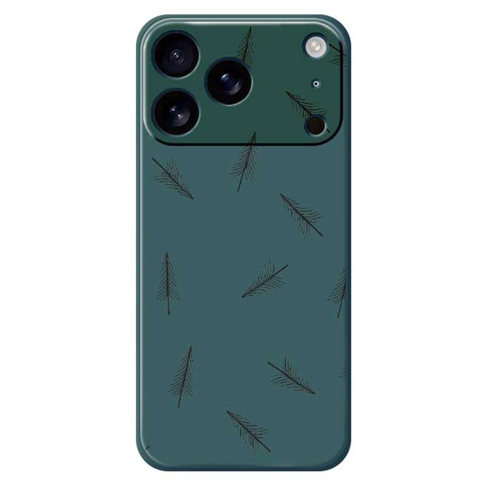For iPhone 17 Pro Max Case Hand Drawn Trees Pattern Printing Straight Edge TPU Phone Back Cover