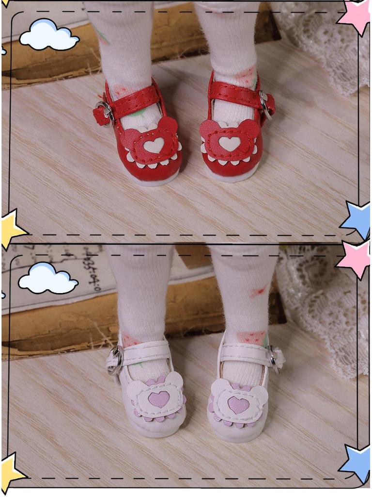 Оригинальная обувь для шестишарнирной куклы BJD - Разноцветная модель «Яичный рулет с маленьким медведем», совместимая с YOSD и универсальный дизайн «Вишня» для кукол-девочек