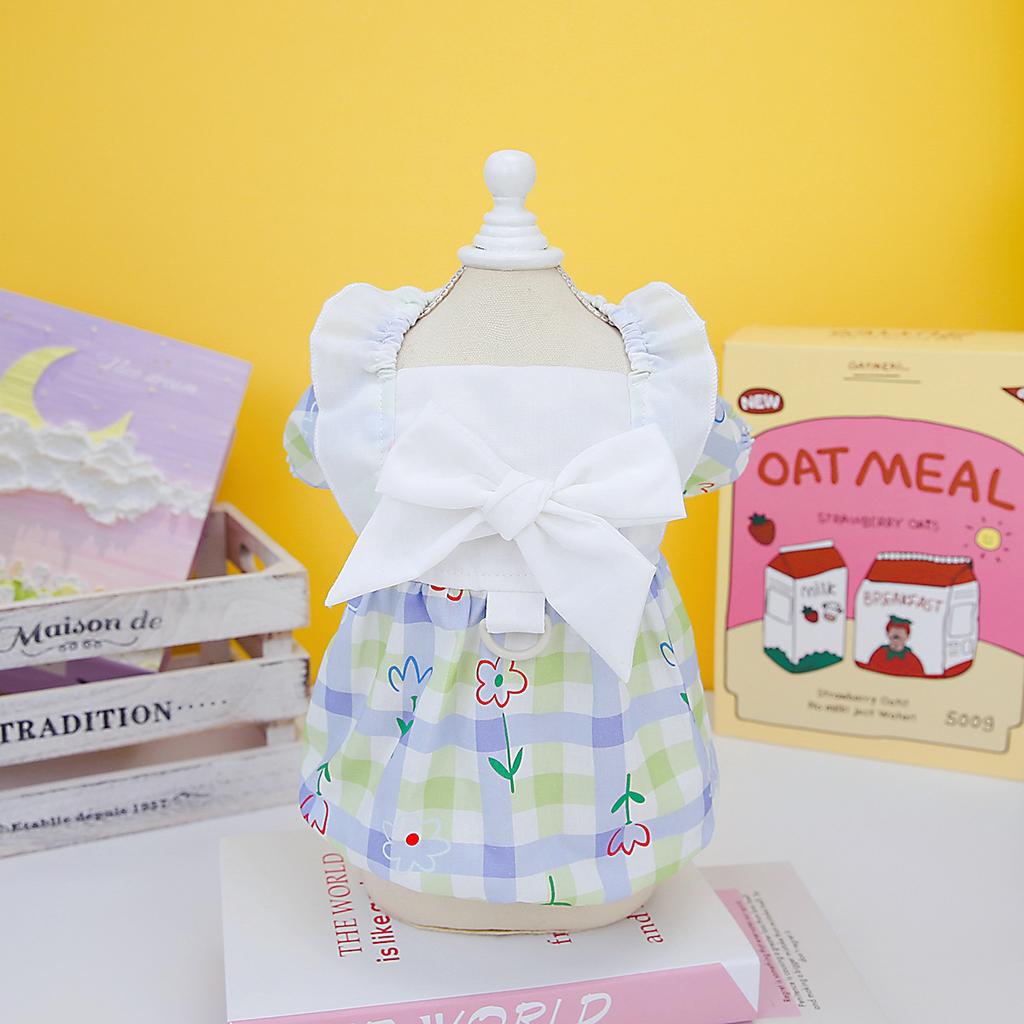 2023 Spring and Summer Dog Skirt Pet Clothes Installed Teddy Schnauzer Small Dog Bichon Fresh Field Skirt Wholesale Pet Clothes