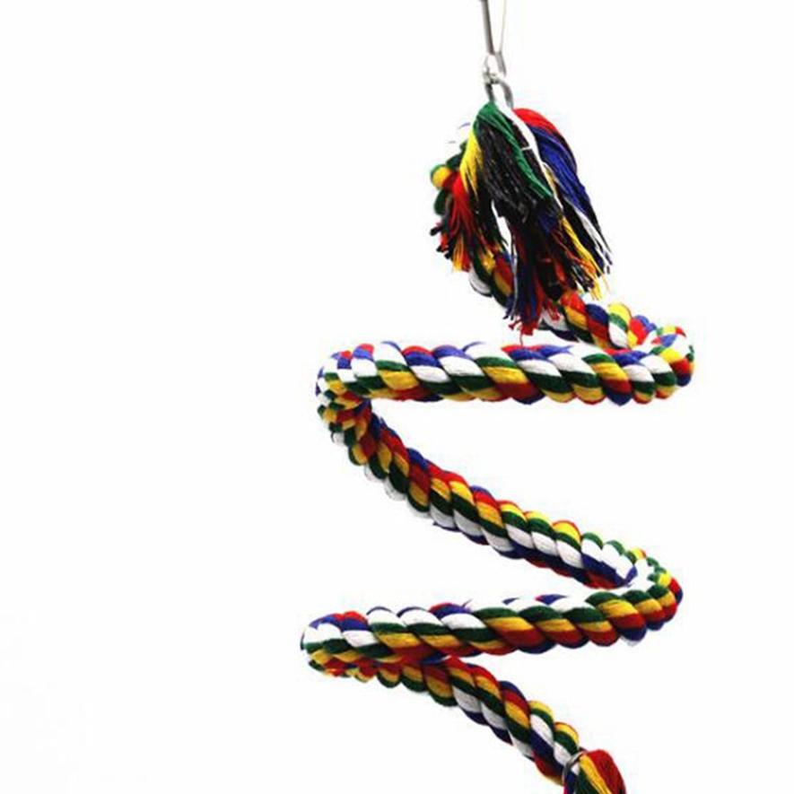 Parrot Chewing Toy Training Swing Chewing Rotating Climbing Rope Pet Supplies Thickened Color Cotton Rope Toy