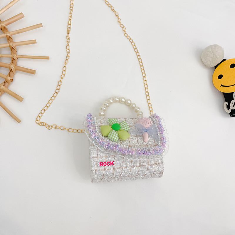 Kids Handheld Girls Shoulder Bag Cotton Linen Water Resistant Features Durable