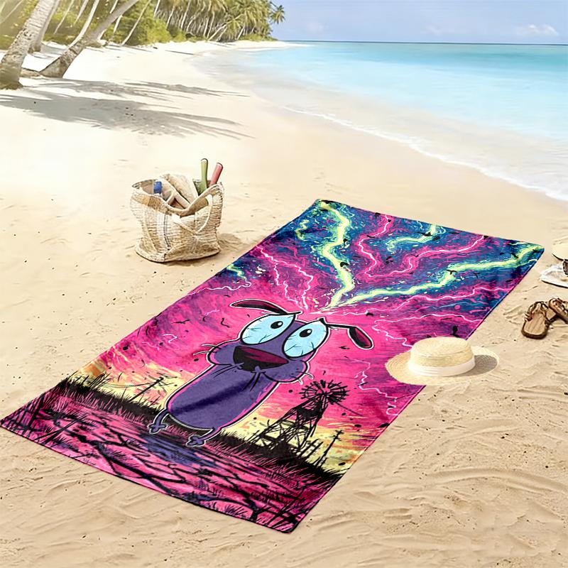 Courage the Cowardly Dog Beach Towel, Large Soft Quick Dry Towel for Beach Camping Swimming