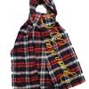 COINONIA [COINONIA CANVAS] Tartan Lettering Scarf_Wine
