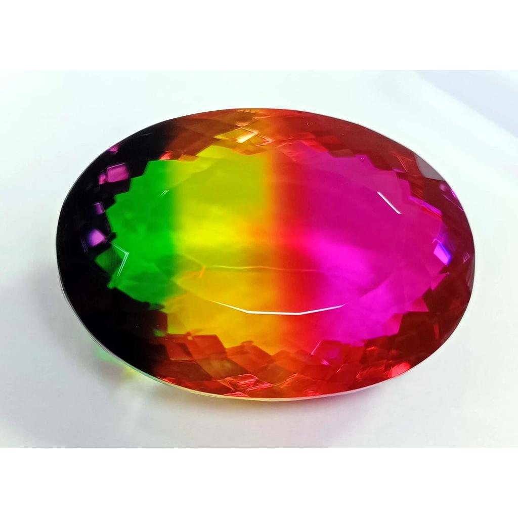 Natural Tourmaline Bi-Color 78-79 Ct Oval Cut Certified Beautiful Gemstone