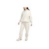 Nike Solid Color Logo Embroidered Drawstring High Waist Fleece Cuffed Casual Pants Women bottoms Khaki DQ5888-104