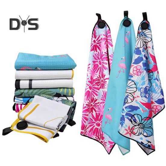 Магнитное полотенце для гольфа с сильным магнитом, вафельная сумка для гольфа из микрофибры, полотенце для гольфа с принтом, чистящее средство для мячей для гольфа