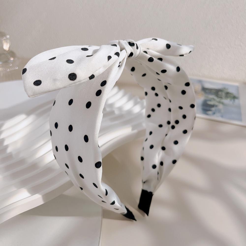 Boho Dots Wide Hair Bands for Women Girls Vintage Beach Bowknot Ear Bows Korean Soft Turbans Headbands Accessories Wholesale