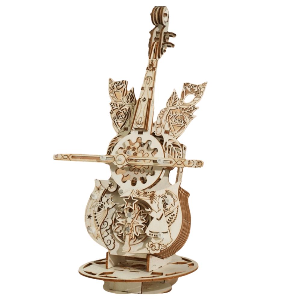 DIY Design Wooden Cello Model Wooden Material DIY Assembly For Kids 3D Puzzle Crafts Gift