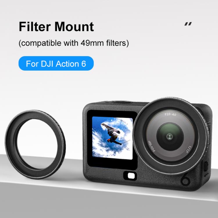 Для DJI Osmo Action 6 PULUZ Держатель фильтра Металлическая защитная рамка для фильтра (черный)